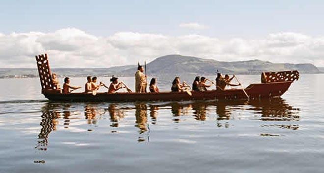 Mauri waka - to welcome the tall ship fleet to their berths in Auckland ©  SW